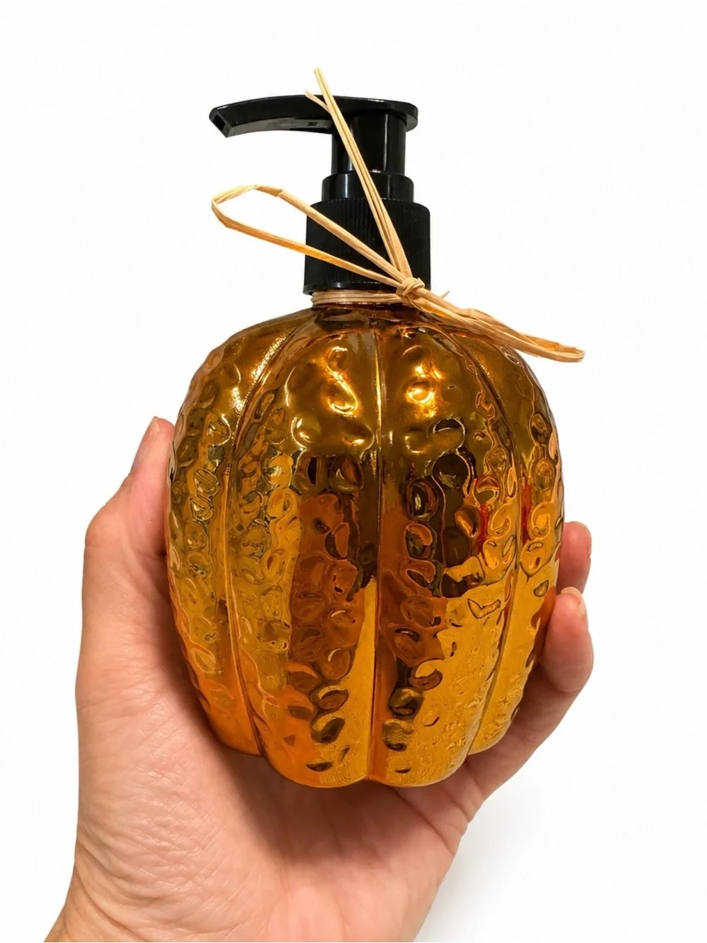 🎃Amber Hammered Plastic Soap/Dispenser – Fall Kitchen & Bathroom Décor